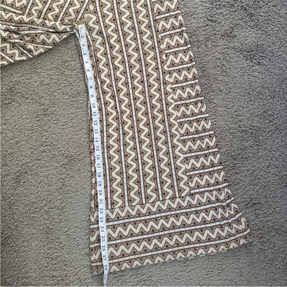 FARM Rio Cream and Brown Geometric Wide Leg Pants GEO print - Picture 5 of 16